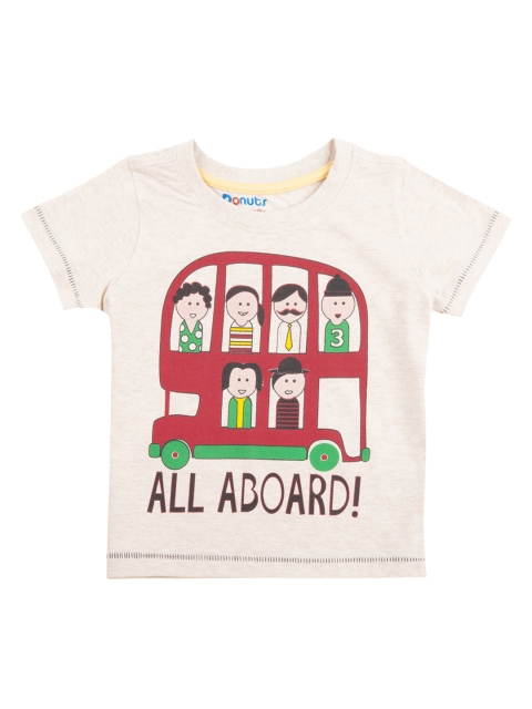 

Donuts Boys Beige Printed Round Neck T-shirt