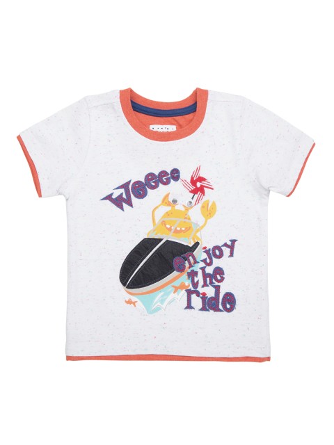 

Donuts Infant Boys White Printed Round Neck T-shirt