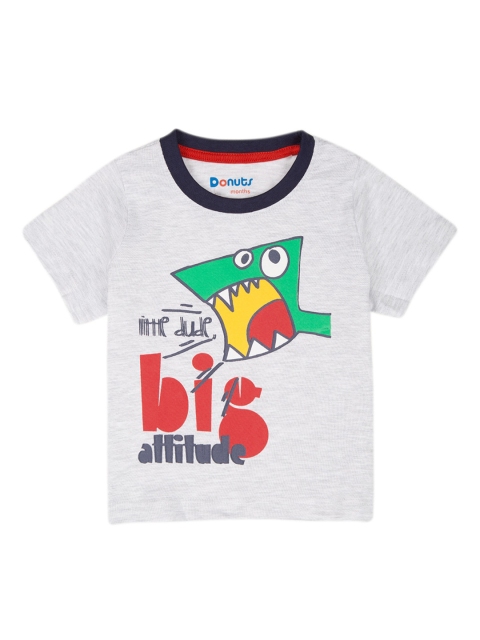 

Donuts Infant Boys Grey Printed Round Neck T-shirt