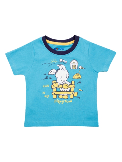 

Donuts Infant Boys Blue Printed Round Neck T-shirt