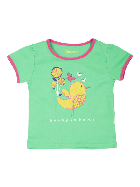 

Donuts Girls Green Printed Round Neck T-shirt