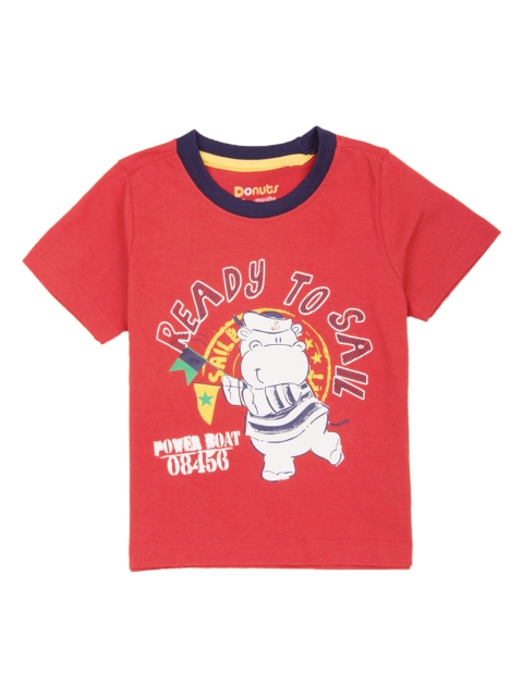 

Donuts Boys Red Printed Round Neck T-shirt