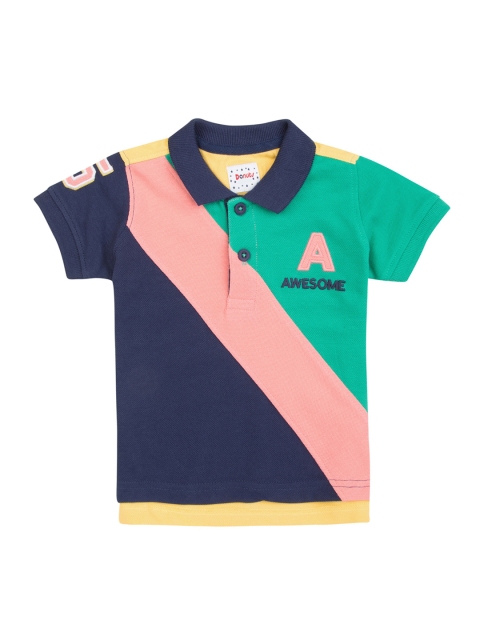 

Donuts Boys Multicoloured Colourblocked Polo Collar T-shirt, Multi