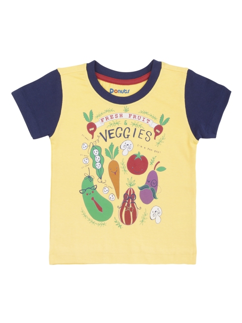 

Donuts Boys Yellow Printed Round Neck T-shirt