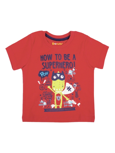 

Donuts Boys Red Printed Round Neck T-shirt