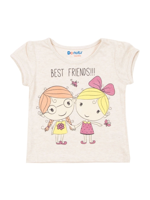 

Donuts Girls Off-White Printed Round Neck T-shirt