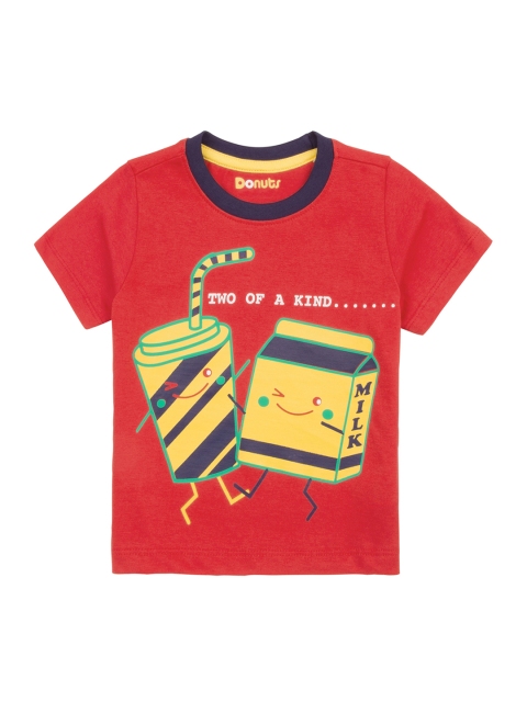 

Donuts Boys Red Printed Round Neck T-shirt