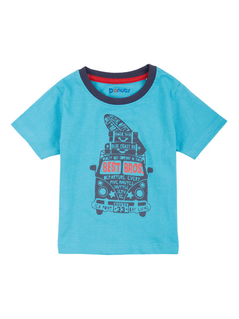 

Donuts Boys Blue Printed Round Neck T-shirt