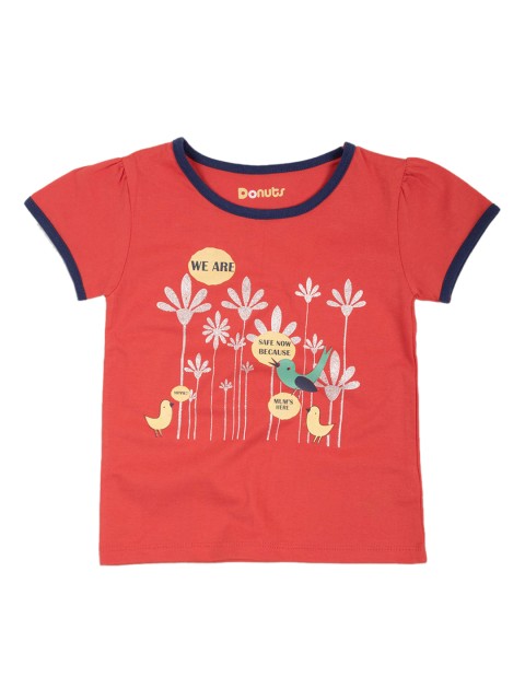 

Donuts Girls Red Printed Round Neck T-shirt