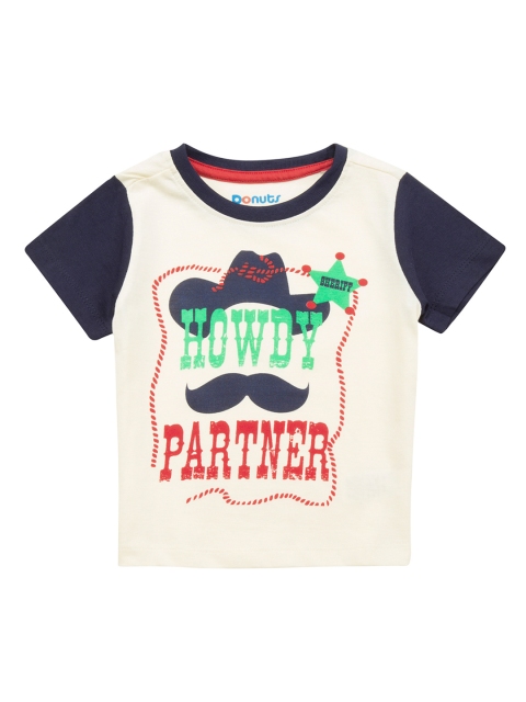 

Donuts Boys Off-White Printed Round Neck T-shirt