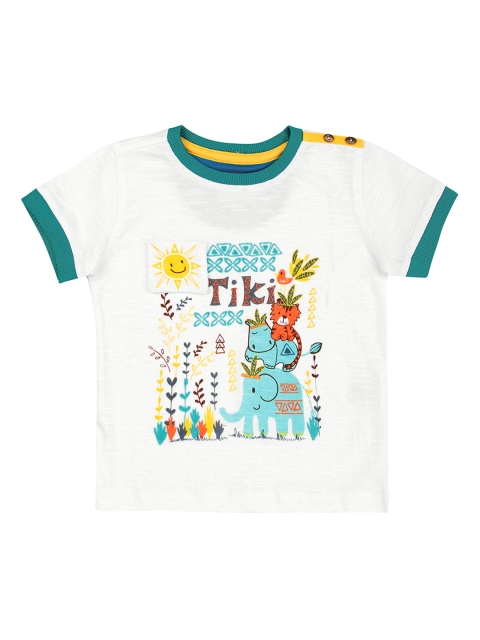 

Donuts Boys White Printed Round Neck T-shirt