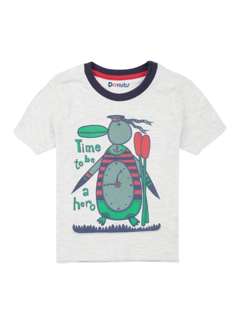 

Donuts Girls Grey Printed Round Neck T-shirt