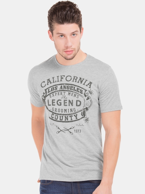 

Cherokee Men Grey Printed Round Neck Pure Cotton T-shirt