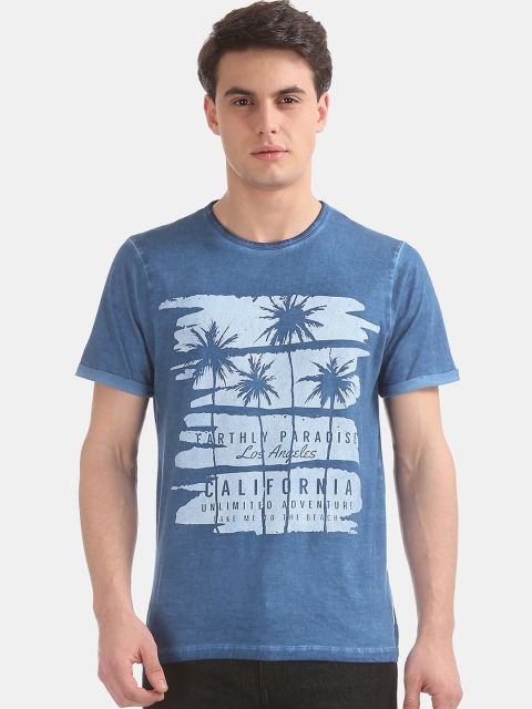 

Cherokee Men Blue Printed Slim Fit Round Neck T-shirt