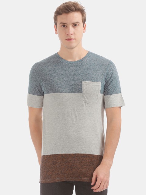 

Cherokee Men Grey Colourblocked Round Neck Slim Fit T-shirt