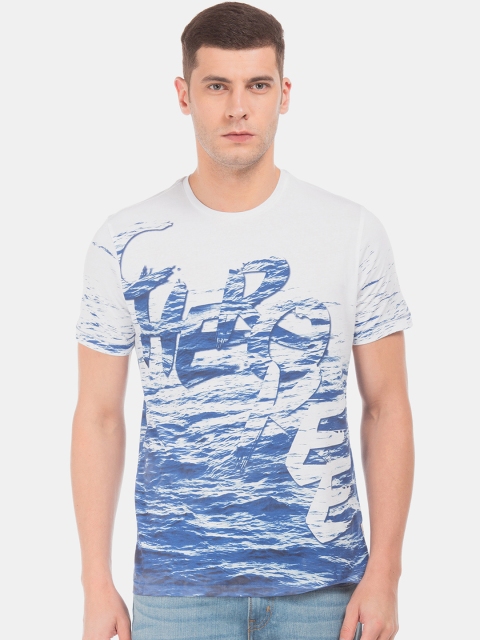 

Cherokee Men White Printed Round Neck T-shirt