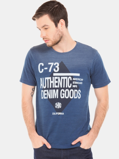 

Cherokee Men Blue Printed Round Neck T-shirt