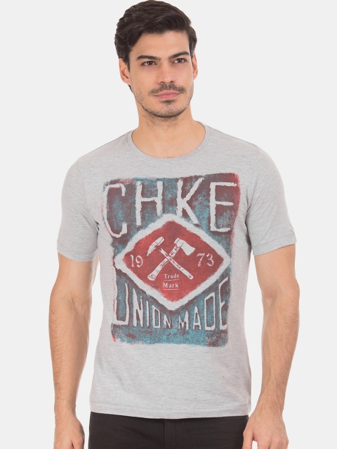 

Cherokee Men Grey Printed Round Neck T-shirt