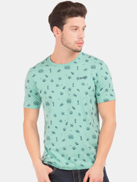 

Cherokee Men Sea Green Printed Round Neck T-shirt