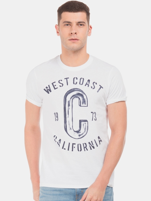 

Cherokee Men White Printed Round Neck T-shirt