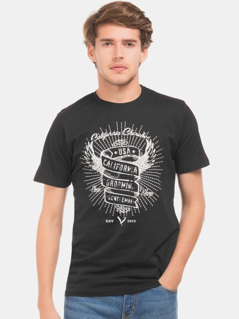 

Cherokee Men Black Printed Round Neck T-shirt
