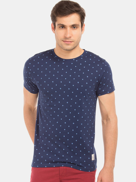 

Cherokee Men Navy Blue Printed Round Neck T-shirt
