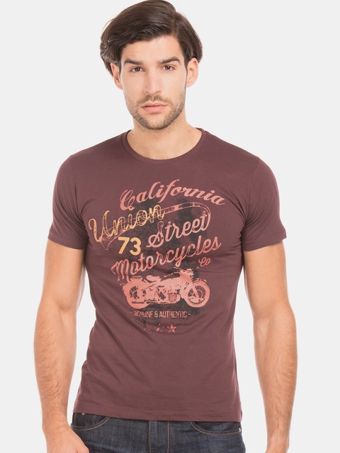 

Cherokee Men Red Printed Round Neck T-shirt