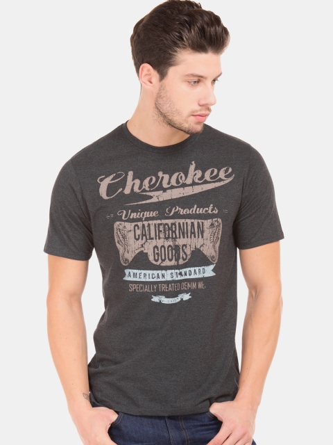

Cherokee Men Grey Printed Round Neck T-shirt