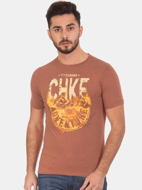 

Cherokee Men Brown Printed Round Neck T-shirt