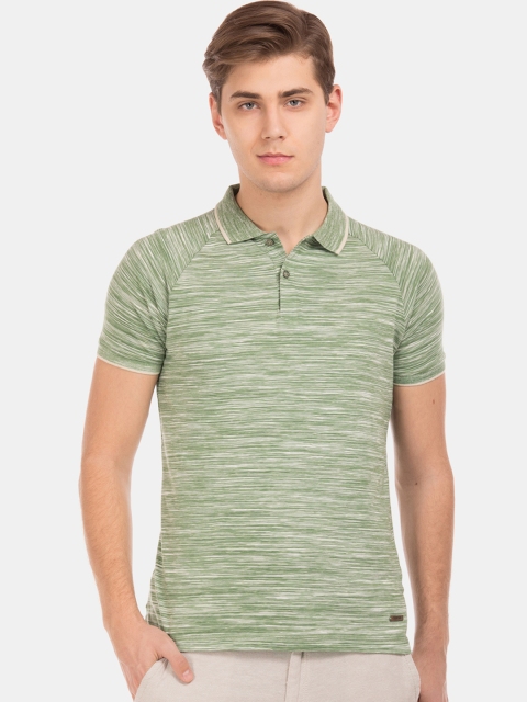 

Cherokee Men Green Space Dyed Polo Collar T-shirt