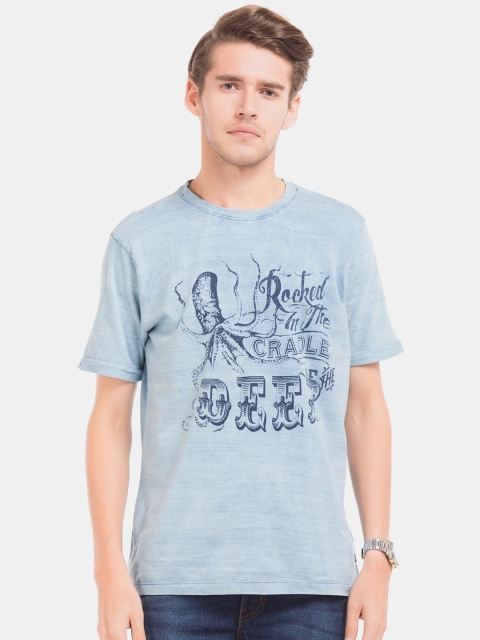 

Cherokee Men Blue Printed Round Neck T-shirt