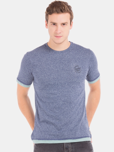 

Cherokee Men Blue Self Design Round Neck T-shirt