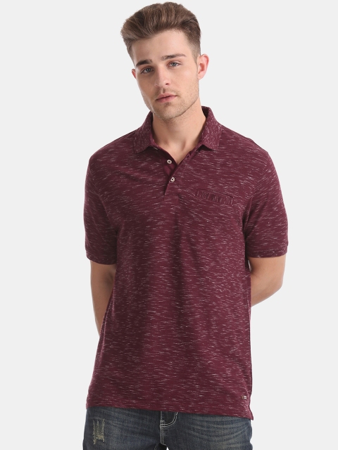 

Cherokee Men Burgundy Solid Polo Collar T-shirt