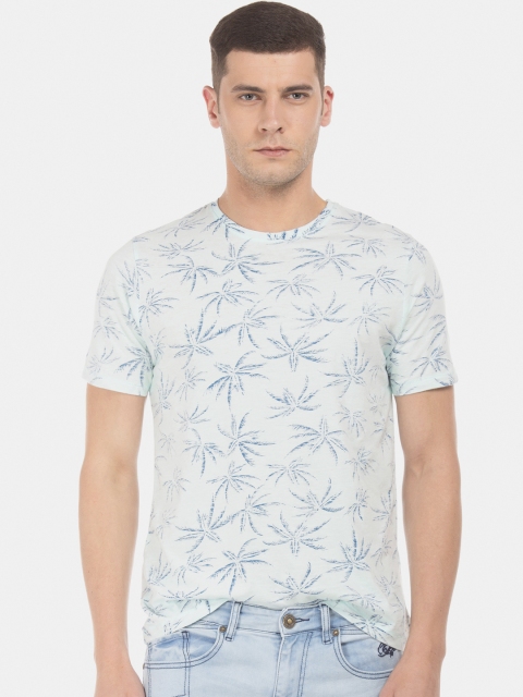 

Cherokee Men Blue Printed Round Neck Pure Cotton T-shirt