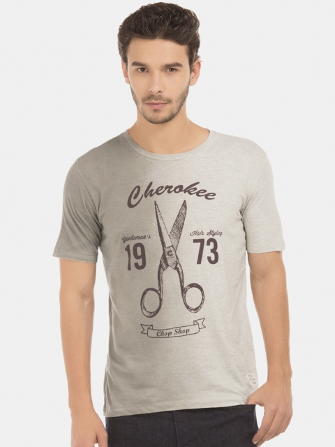 

Cherokee Men Grey Printed Round Neck T-shirt