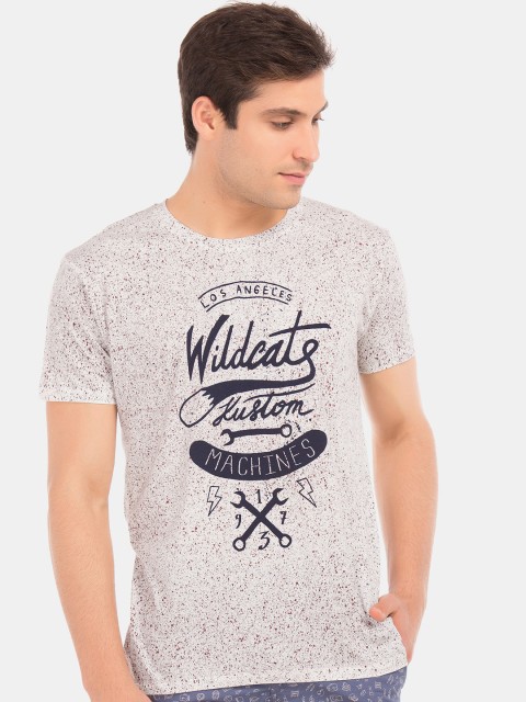 

Cherokee Men Grey Printed Round Neck T-shirt