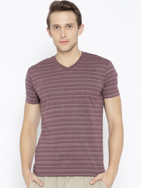 

Jockey Pack of 2 Men Burgundy Self-Striped V-Neck T-shirt
