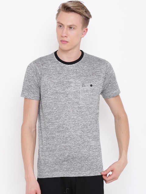 

Sweet Dreams Pack of 4 Men Grey Striped Round Neck Lounge T-shirt