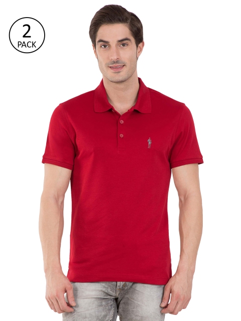 

Jockey Men Pack Of 2 Red Solid Polo Collar T-shirt