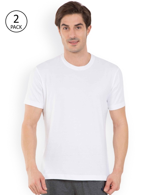 

Jockey Men Pack of 2 White Solid Round Neck T-shirt
