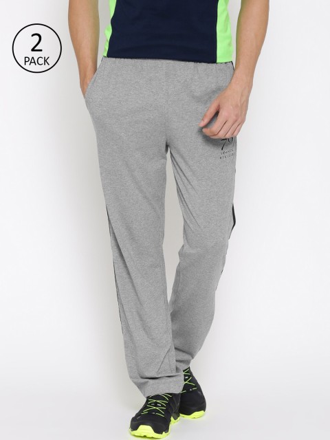 

Jockey Men Pack Of 2 Grey Melange Solid Straight Fit Track Pants