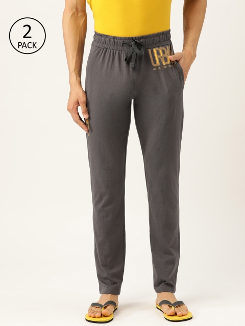 

Sweet Dreams Men Pack of 2 Charcoal Grey Solid Lounge Pants