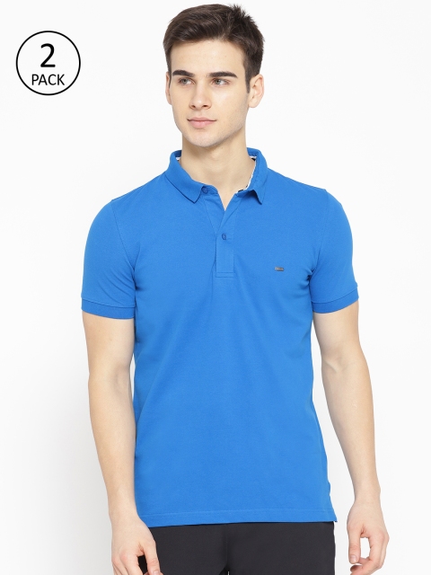 

Sweet Dreams Men Pack of Two Blue Solid Lounge T-shirt