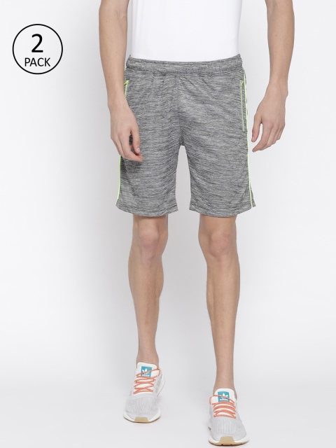 

Sweet Dreams Men Pack of 2 Grey Solid Regular Fit Sports Shorts