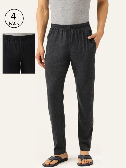 

Sweet Dreams Pack of 4 Navy Blue & Charcoal Grey Solid Lounge Pants