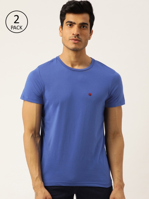 

Sweet Dreams Men Pack of 2 Blue Solid Lounge T-Shirt