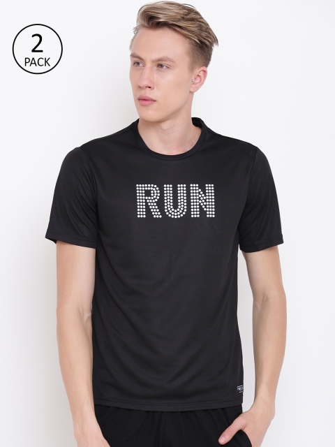 

Sweet Dreams Men Pack Of 2 Black Printed Round Neck Lounge T-shirt