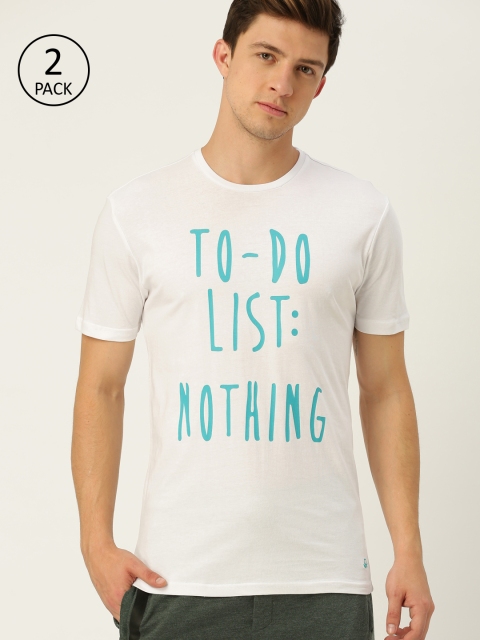 

Undercolors of Benetton Pack of 2 Men White Printed Lounge T-shirts