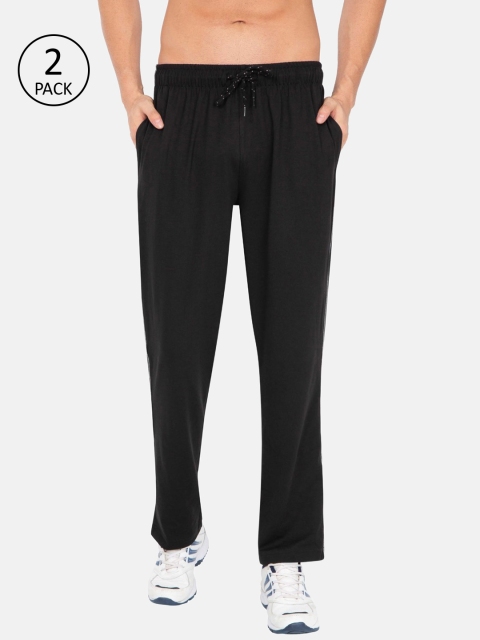 

Jockey Men Pack Of 2 Black Solid Straight Fit Track Pants