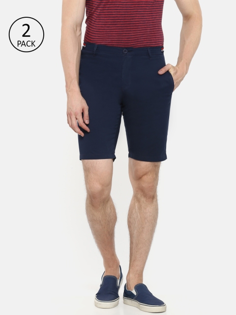 

Sweet Dreams Men Pack Of 2 Navy Blue Solid Regular Fit Shorts